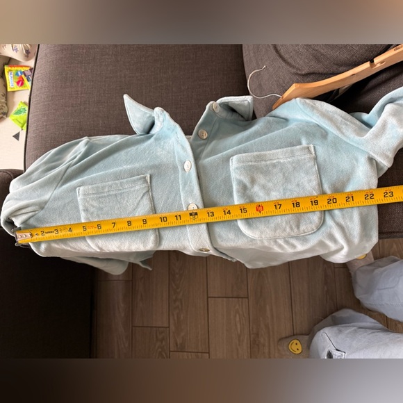 Soft Surroundings|Soft teddy button down shirt jacket (shacket) in blue•••Size L - Picture 13 of 15